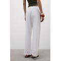 pantaloni lunghi in tela di cotone sangallo made with love donna bianco taglia s