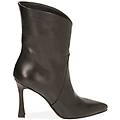 ankle boots neri in pelle tacco 10 cm