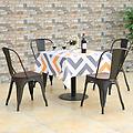 set di 4 sedie da pranzo con schienale sedile in olmo 4 sgabelli di metallo impilabili colore
