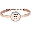 bangle turn the page in acciaio rosato e strass collezione lady message