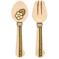 set cucchiaio e forchetta da parete in ceramica country bloom piccolo