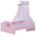 lettino per bambole principessa sophie accessori in tessuto biancheria da letto e baldacchino rosa