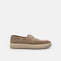 stringate in suede casual da uomo beige