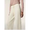 pantalone in maglia tricot rasata con gamba larga white sand donna extra small