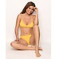costume da donna slip medio textured / giallo / 4 giallo