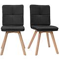 sedia scandinava tessuto grigio gambe legno chiaro set di 2 thea