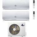 climatizzatore dual split serie winter 9+12 btu con winter dual 18 inverter r-32 wi-fi optional