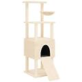 - albero per gatti con tiragraffi in sisal crema 153 cm