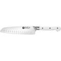 pro le blanc coltello santoku alveolato 18 cm bianco