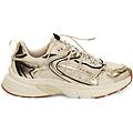 sneakers donna beige-oro in tessuto