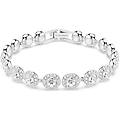 bracciale tennis una taglio round bianco placcato rodio os