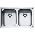 lavello 2 vasche radar rrx 620 l 86 x l 50 cm argento