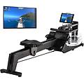 vogatore ad acqua in legno styrke premium fitness bluetooth 211x54x68cm
