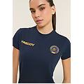 t-shirt donna italia fgi blu in jersey elasticizzato dark sapphire-white donna small
