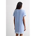 camicia da notte a maniche corte con dettagli in pizzo donna blu taglia l