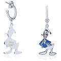 orecchini pendenti in acciaio con paperino e strass collezione mickey mouse & friends argentato