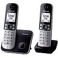 Panasonic Cordless Duo Twin Dect Silver E Black Kx Tg6852jtb