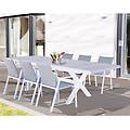 milanihome. it tavolo da giardino allungabile in alluminio e ceramica da ester bianco 205 x 77. 5 x