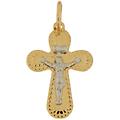 ciondolo croce oro giallo bianco gl101311