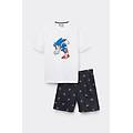pigiama corto in cotone stampa sonic uomo bianco taglia s