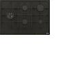 - piano cottura gas maris fhma 755 4g dcl mb c 73 cm-black matt