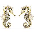 orecchini a clip idyllia crystal pearl cavalluccio marino bianchi placcato color oro os