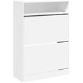 - scarpiera con 2 cassetti ribaltabili bianca 80x34x116 cm