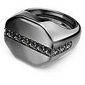 anello dextera octagon forma ottagonale taglio round nero placcato rutenio 50-55