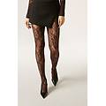 collant rete foliage donna marrone 1/2