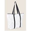 borsa shopper fantasia floreale con zip allover ikat white donna unica