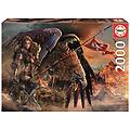 - puzzle 2000 pezzi cavaliere con aquila tema animali multicolore