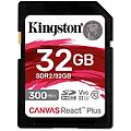 32gb canvas react plus sdhc uhs-ii 300r/260w u3 v90 for full hd/4k/8k sdr2/32gb