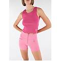 shorts push up wr. up vita alta sfrangiati in denim navetta tinto in capo pink cosmos donna small