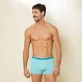 boxer tinta unita in jersey elasticizzato con elastico a contrasto new fashion color / verde acqua /