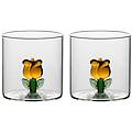 set 2 bicchieri in vetro tulipano