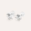 orecchini lobo claire oro bianco cubic zirconia collezione claire oro bianco