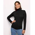 maglia collo alto basic in tencel modal con cashmere / nero / xl nero