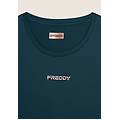 t-shirt sportiva in tessuto tecnico con logo bronzo dark sea donna small