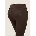 pantalone skinny vita media senza bottoni in similpelle demitasse donna large
