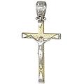 ciondolo croce oro giallo bianco gl101153