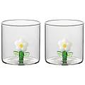 set 2 bicchieri in vetro margherita