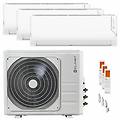 condizionatore cristallo 2 trial split 12000+12000+18000 btu inverter a++ wifi unità esterna