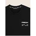 t-shirt in cotone con logo effetto gommato nero uomo medium