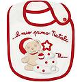 bavetta bianca e rossa unisex con bottone & ovs in cotone biologico il mio primo natale