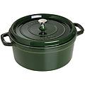 casseruola tonda in ghisa per induzione colore verde con maniglie e coperchio diam. 26cm