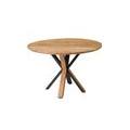 tavolo da pranzo in legno di acacia 120x120x76 laccato naturale