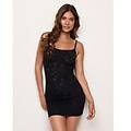 sottoveste in pizzo elasticizzato nero stretch lace / nero / xs/s nero