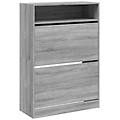 - scarpiera 2 cassetti ribaltabili grigio sonoma 80x34x116 cm