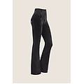jeggings wr. up a zampa con cuciture centrali e vita alta jeans nero-cuciture in tono donna extra