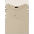 t-shirt senza maniche con dettagli dorati e animalier irish cream zebra animalier donna extra small